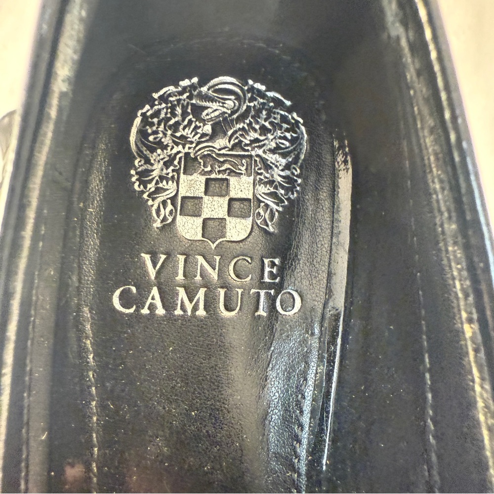 Vince Camuto Carigina Black Patent Leather Penny Loafer Block Heel grunge goth - Picture 7 of 9
